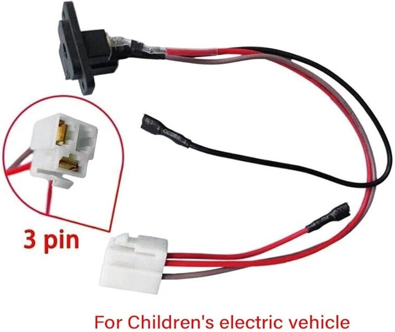 Childrens Electric Car Charger Socket 6V 12V 24V Round Port with Wiring Harness 17A Fuse - Image 2